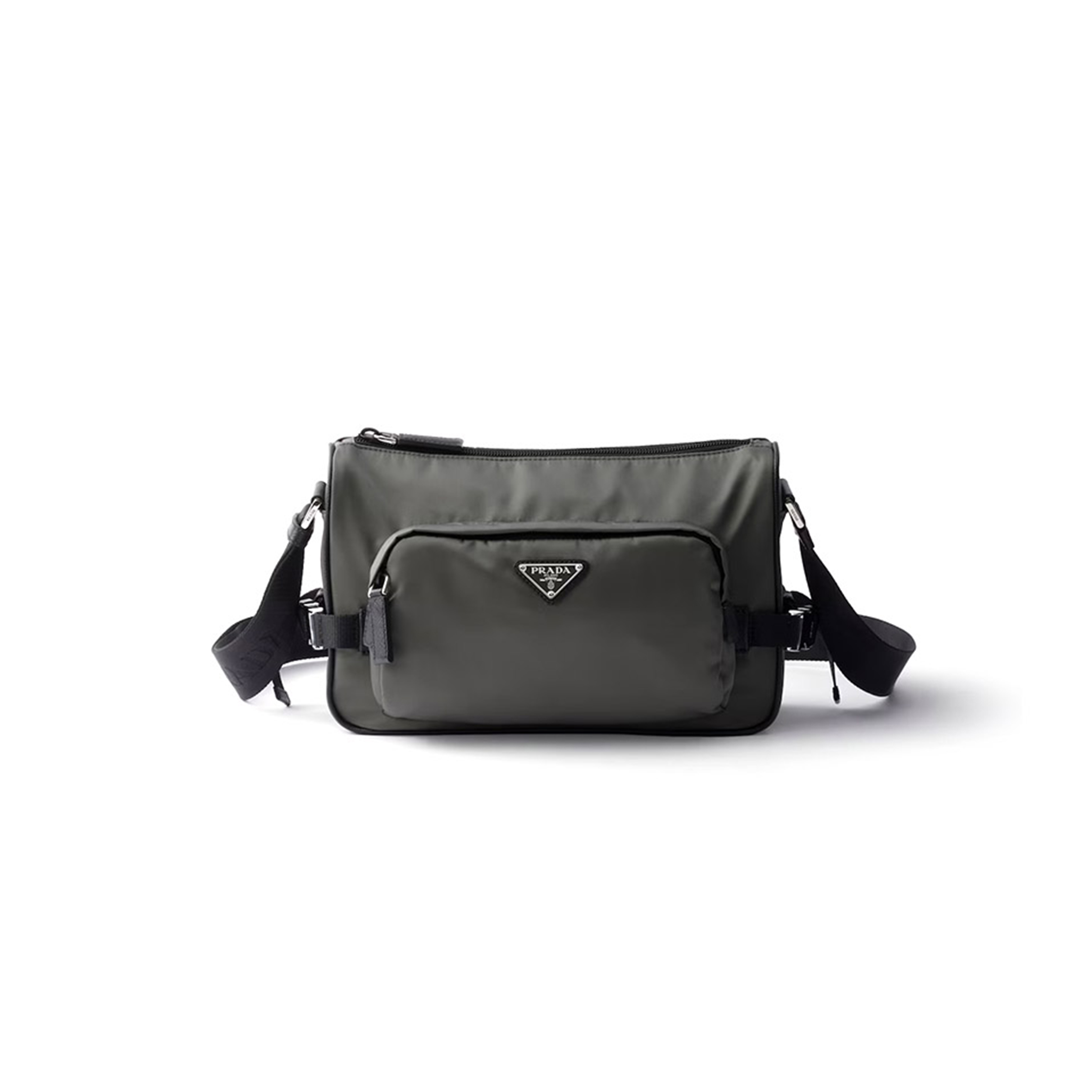 PRADA MEDIUM RE-NYLON AND SAFFIANO LEATHER SHOULDER BAG 2VH192 (28*17.5*10cm)